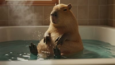 Capybara Bath Time