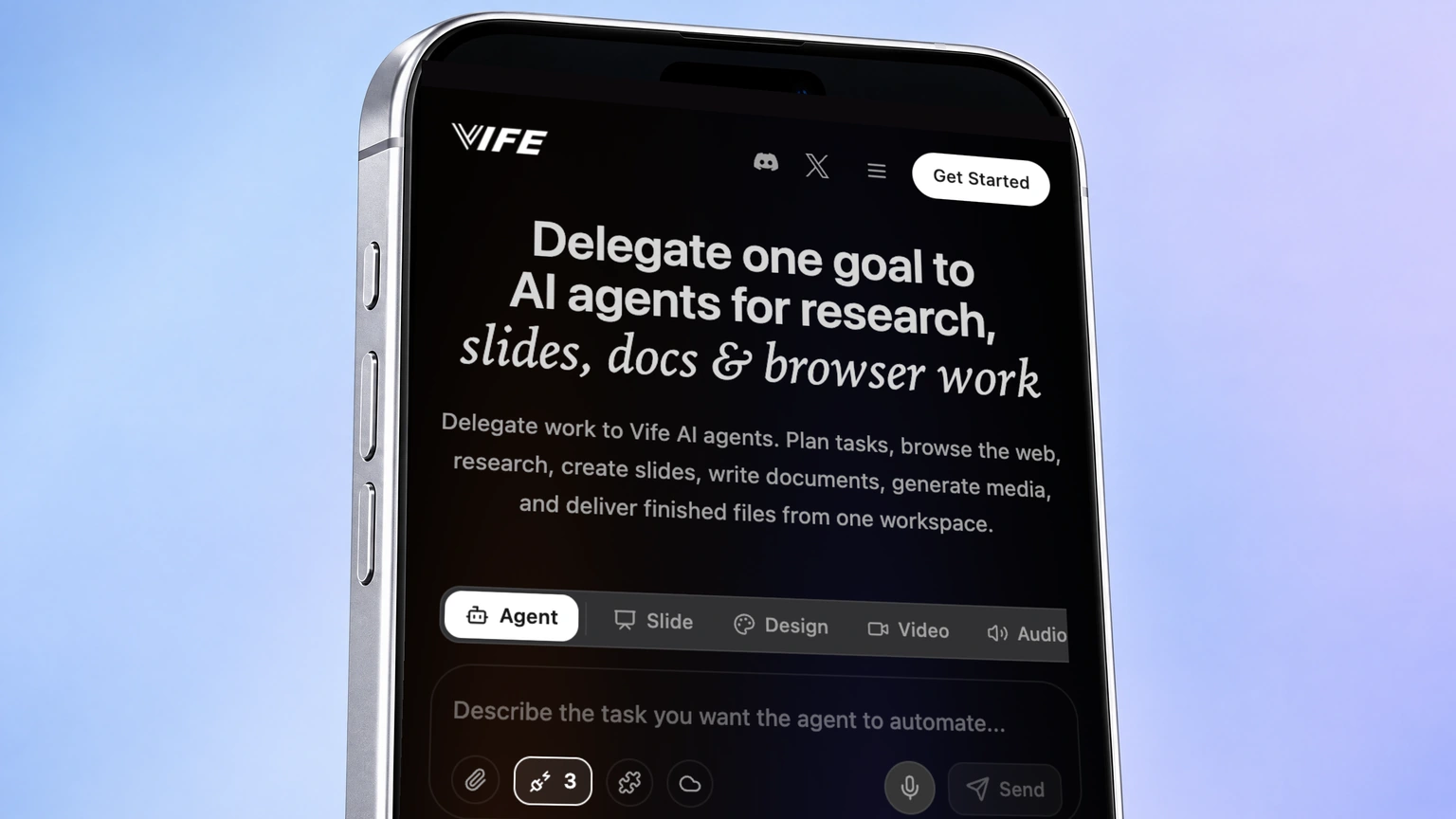 Bản xem trước workspace mobile Vife