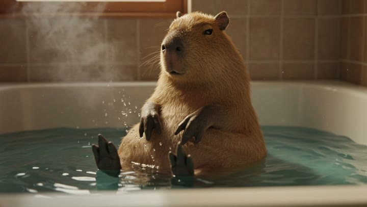 Capybara Bath Time